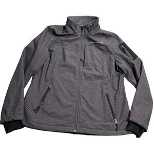 Free Country Soft Shell Faux Fur Lined Jacket Womens Size XL Mineral Grey Zip Up